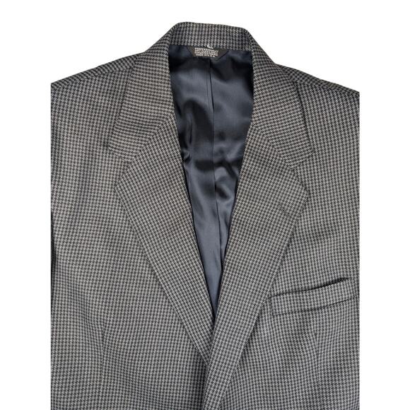 Corporate Casuals Sport‎ Coat Men's Blue Gray Black Herringbone Wool Size 46L - Picture 1 of 6